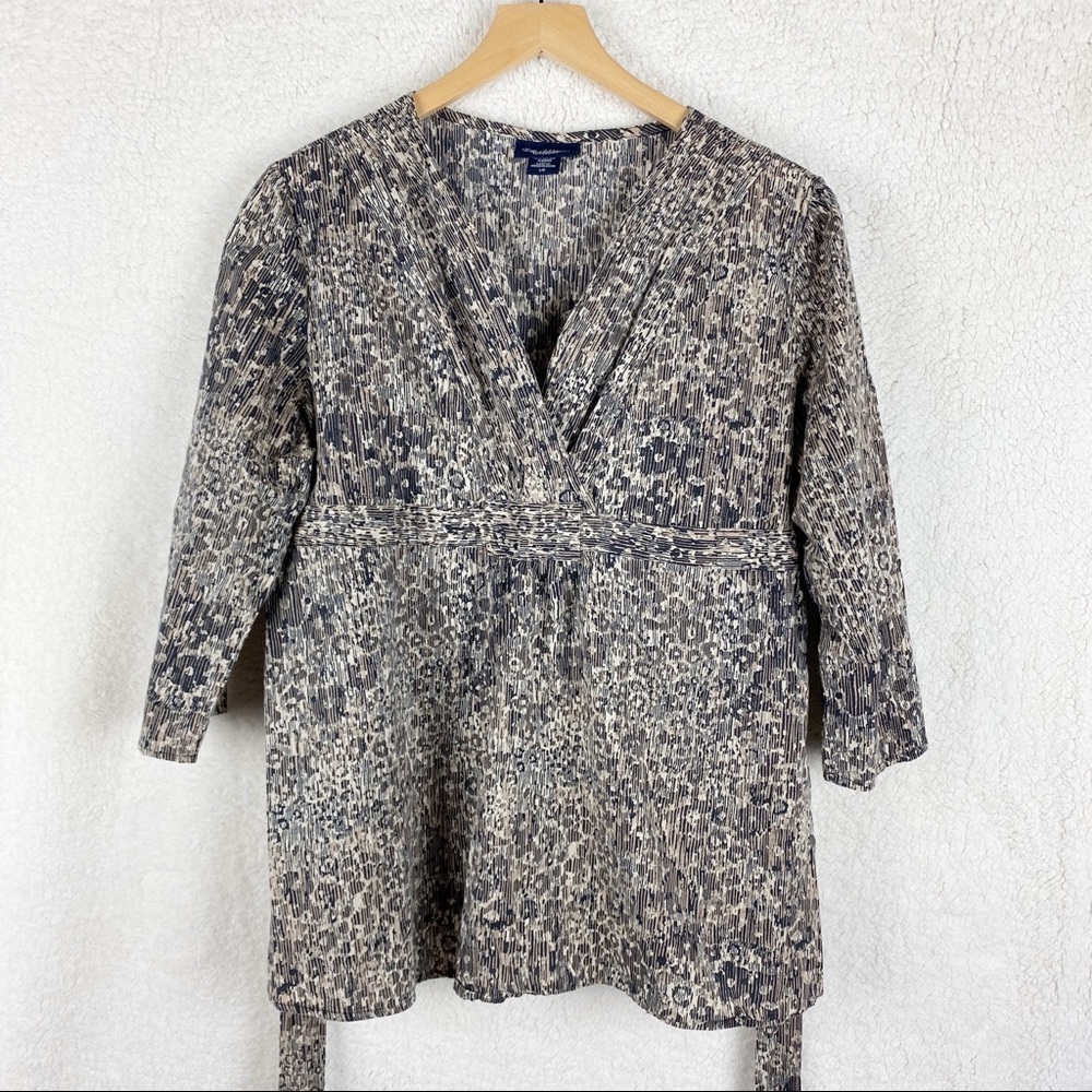 New Additions Maternity Faux wrap Top 3/4 sleeve L